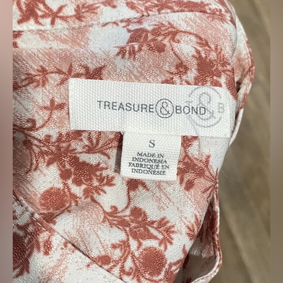 Treasure & Bond-Yoke Front Popover-Women's Size:Small-Color: Rust- Ivory-NEW!! - Picture 10 of 16